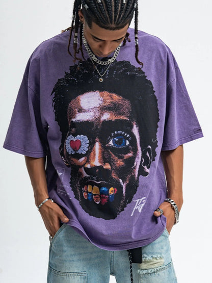 Men's Graphic Round Neck Short Sleeve T-Shirt