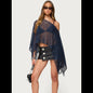 Summer Sexy Hollow Out Cutout out Sexy Diagonal Collar Inverness Irregular Asymmetric Design Knitted Blouse