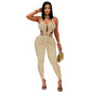 Women Wear Casual Sexy Halter Backless Solid Color Jumpsuit