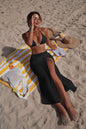 Solid Color Beach Sun Protection Tulle Skirt Sexy Three Piece Set Bikini Split Swimsuit