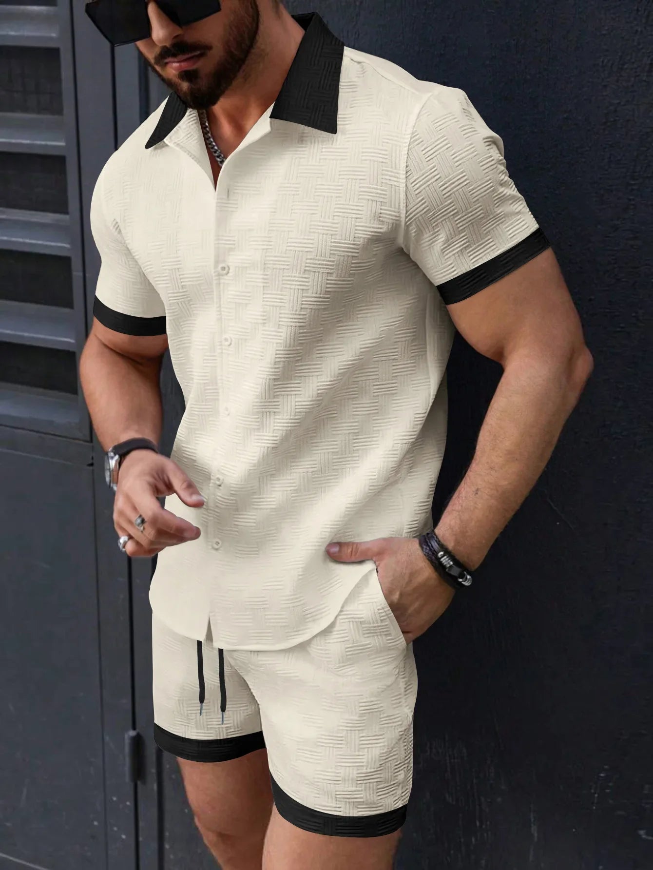 Summer Hawaiian Men's Comfortable Beach shorts set